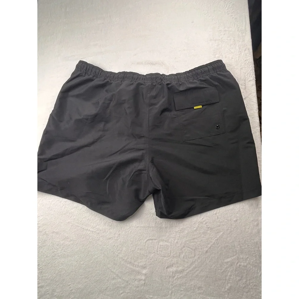 Calvin Klein Swim Trunks Men 2XL Black Yellow Logo Quick Dry UPF 40+ Shorts  NEW